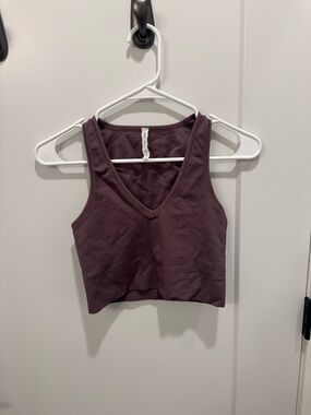 Athleta V-Neck Crop Tank Top - Plum